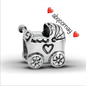 EUC Pandora 790346 Sterling Silver Baby Carriage - Retired